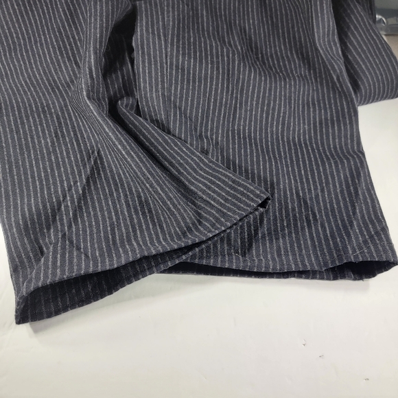 Nicolo Contarini Pinstripe Wool Dress Pants  36×29 Charcoal Slacks Flat Front - Picture 5 of 7
